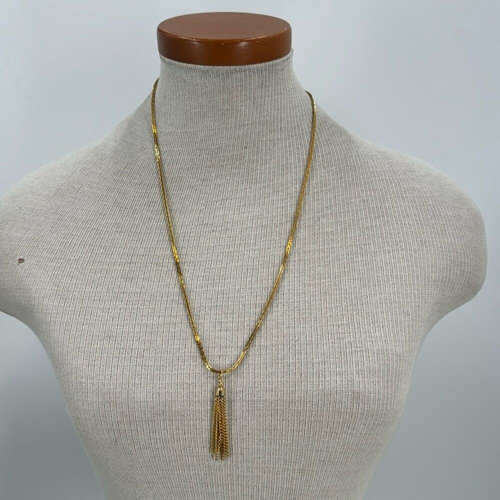 Vintage Goldtone tassel long necklace